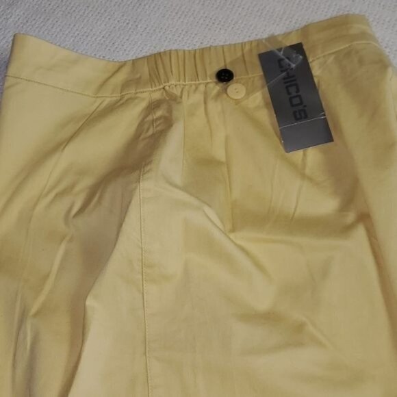 Chico's Design Eden Raffia High Waisted Sz.1 Pants Zippered Side Slit w Pockets - Picture 2 of 12